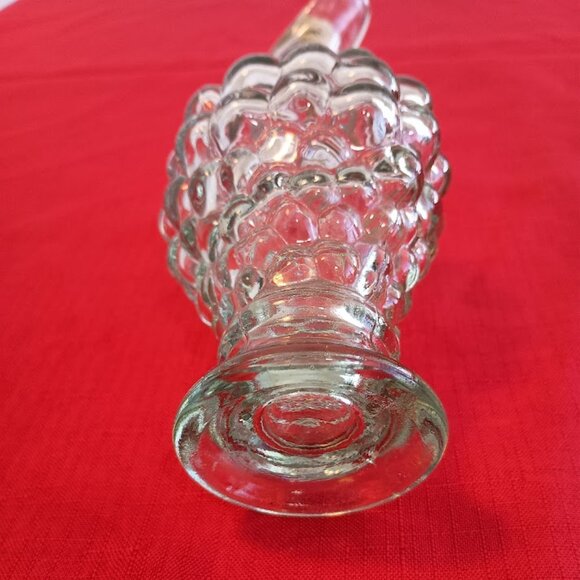 Vintage Glass Grape Cluster Oil/Vinegar Cruet, Light Green Clear Glass - Picture 2 of 6